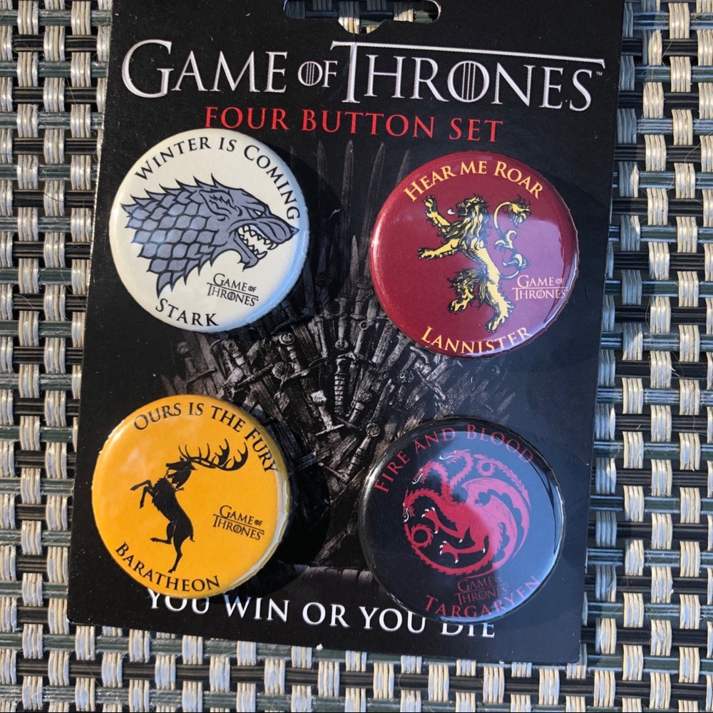 HBO/GAME OF THRONES set of 4 pins NWT